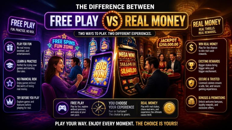 The Difference Between Free Play and Real Money Casino Games